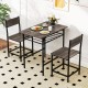Dining Table Set with Metal Frame and Storage Rack