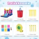 Inflatable Bounce House 4-in-1 Kids Princess-themed Bouncer Blow-up Bouncy Castle with 480 Blower