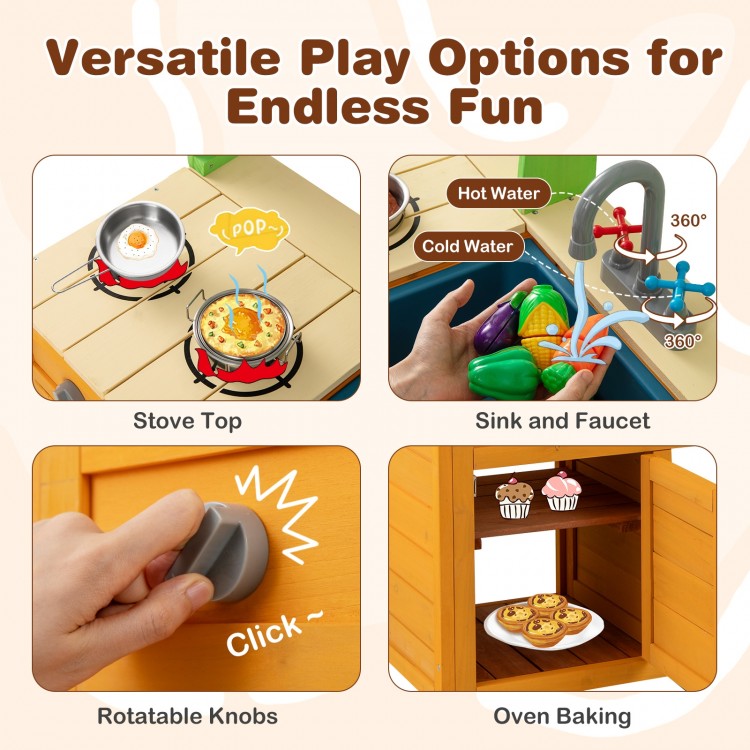 Outdoor Mud Kitchen Playset for Girls and Boys 3+ Years Old