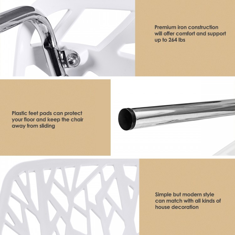 Set of 6 Accent Armless Modern Dining Chairs with Feet Pads