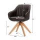 Modern Leathaire Set of 2 Swivel Accent Chair with Beech Wood Legs