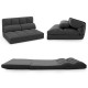Floor Sofa Bed with 6 Positions Adjustable Backrest, Skin-friendly Velvet Cover