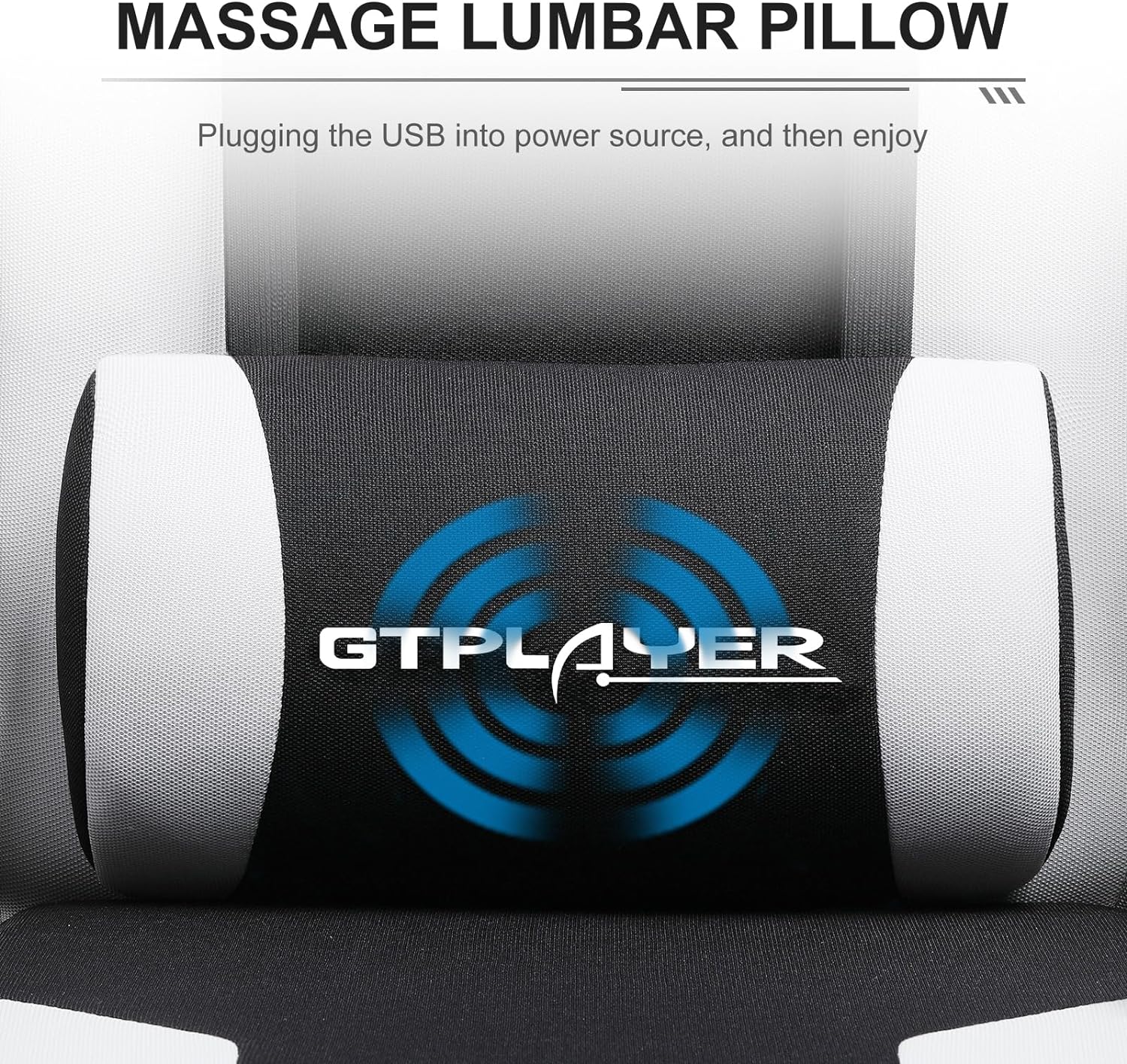 GTPLAYER Gaming Chair, Computer Chair with Footrest and Lumbar Support, Height Adjustable Game Chair with 360  -Swivel Seat and Headrest and for Office or Gaming (White)