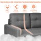 55 Inch Modern Upholstered Sofa Couch with Cloth Cushion