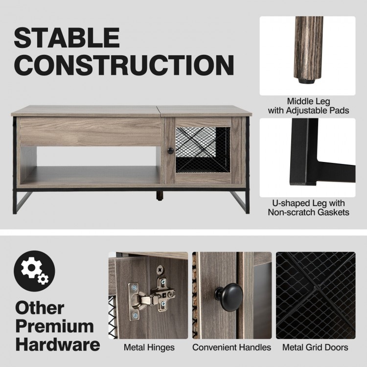 42 Inch Lift Top Coffee Table with Storage and Hidden Compartment