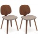 Wooden Dining Chair Set of 2 with Bentwood Frame and Padded Seat