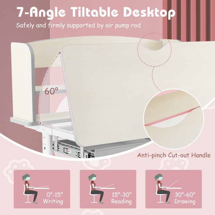 Height Adjustable Kids Study Desk with Tilt Desktop
