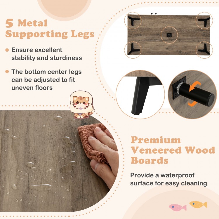 Cat Litter Box Enclosure with 3 Sisal Scratching Posts for Indoor Cats