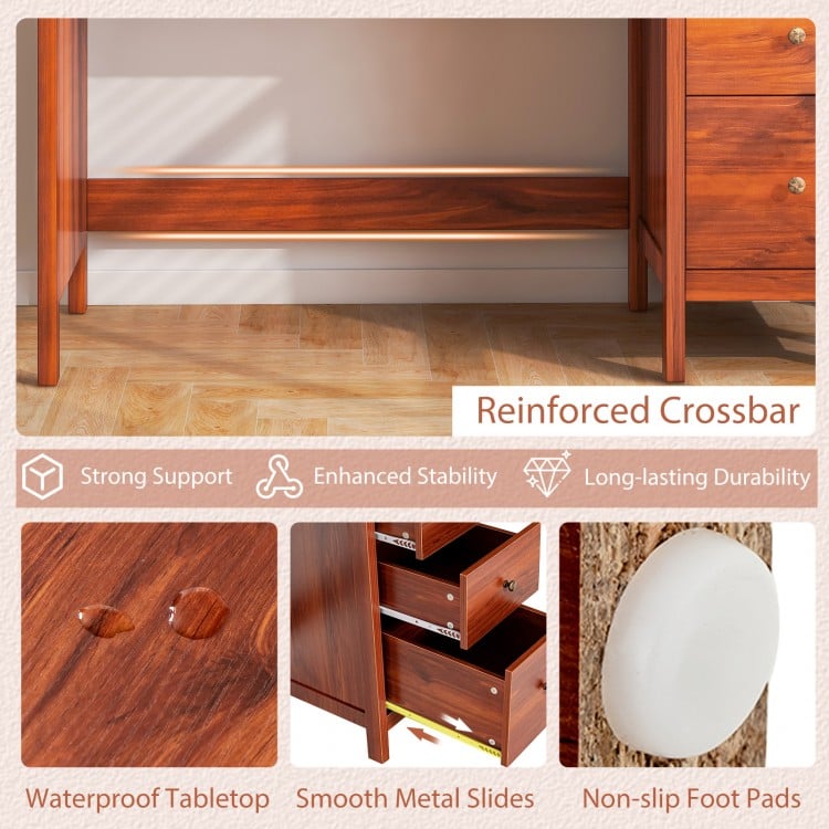 48 Inch Modern Writing Home Office Computer Desk with 3 Drawers