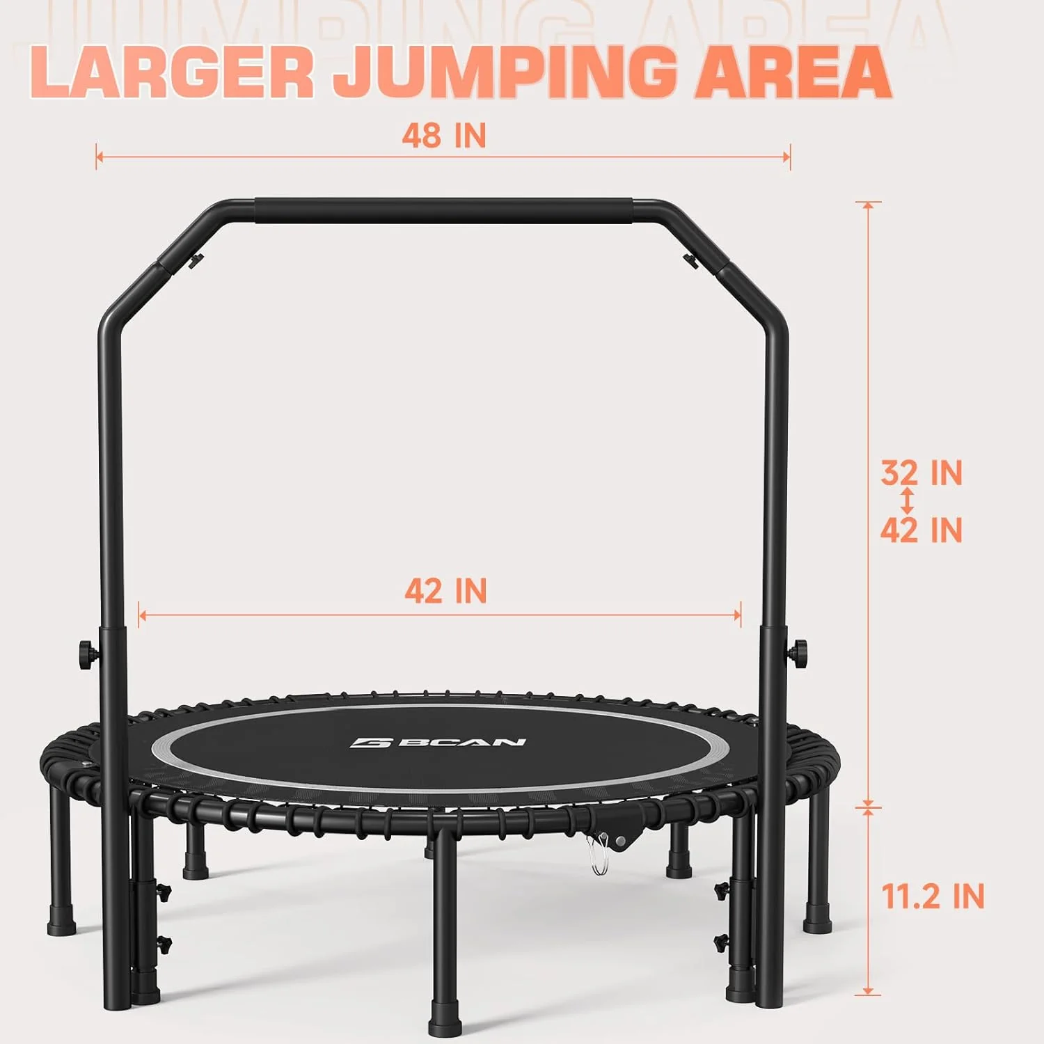 BCAN 450/550 LBS Foldable Mini Trampoline, 40