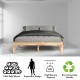 14 Inch Queen Size Rubber Wood Platform Bed Frame with Wood Slat Support