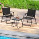 3 Pieces Patio Folding Conversation Chairs and Coffee Table