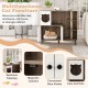 Cat Litter Box Enclosure with 3 Sisal Scratching Posts for Indoor Cats