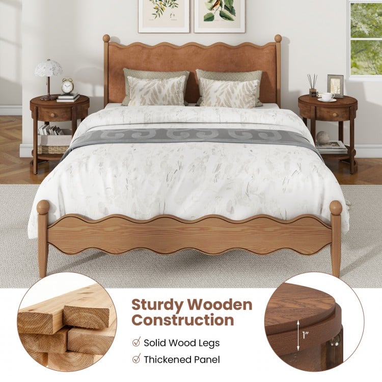 2-Tier Round End Table Mid Century Modern Nightstand