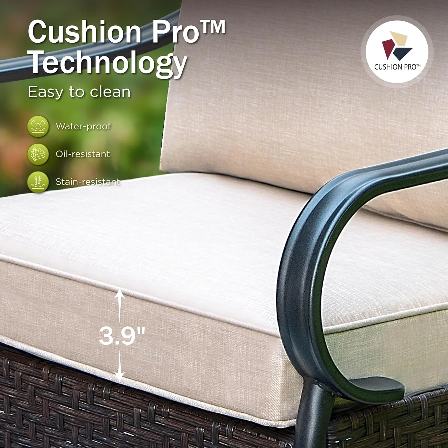 PHI VILLA 6-Piece Outdoor Dining Sets, All-Weather Patio Table and Chairs Set with Umbrella for 4, Heavy Duty Patio Round Table Set for Deck, 4 Extra Large Outdoor Swivel Chairs with Thick Cushions