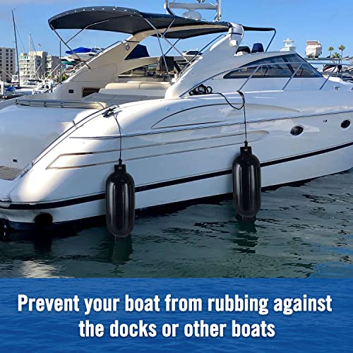 Affordura Boat Fender 4 Pack with Ropes & Accessories, 6.5 Inch Bumpers for Pontoon Protection