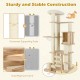 71 Inch Tall Cat Tree Wooden Cat Tower with Cozy Perch Condo Space Capsule