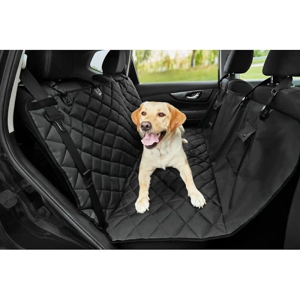 Frisco Quilted Water Resistant Hammock Car Seat Cover, Black – Heavy-Duty, Non-Slip, Universal Fit
