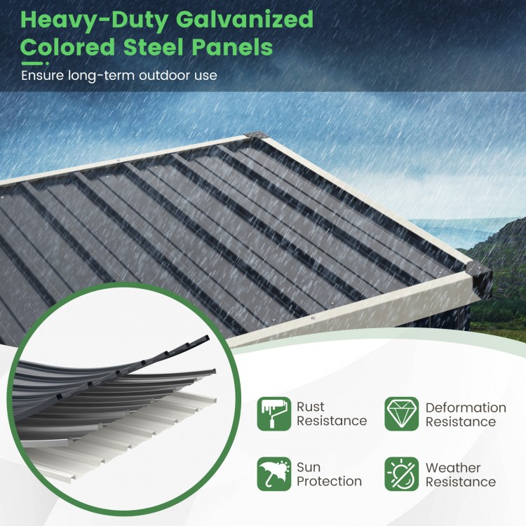 4 x 3 FT Metal Outdoor Storage Shed with Lockable Door