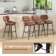 Set of 2 Bar Stools with Padded Seat and Footrest for Kitchen Island
