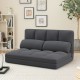 Floor Sofa Bed with 6 Positions Adjustable Backrest, Skin-friendly Velvet Cover