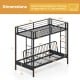 Twin Over Futon Bunk Bed with 2 Ladders and Safety Guardrails