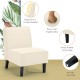 Modern Armless Accent Chair with Rubber Wood Legs