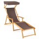 Birch Wood Chaise Lounge Chair Foldable Beach Chair with Adjustable Canopy