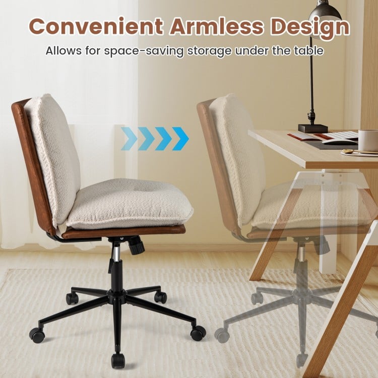 Armless Home Office Chair with Rocking Backrest