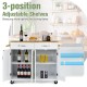 4-Door Rolling Kitchen Island Cart Buffet Cabinet with Towel Racks Drawers