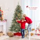 6/7.5/9 FT Artificial Christmas Tree Pre-Lit Hinged Holiday Tree with 360° Quick Power Connector