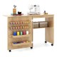 Folding Sewing Table with Storage Shelf and 5 Lockable Wheel