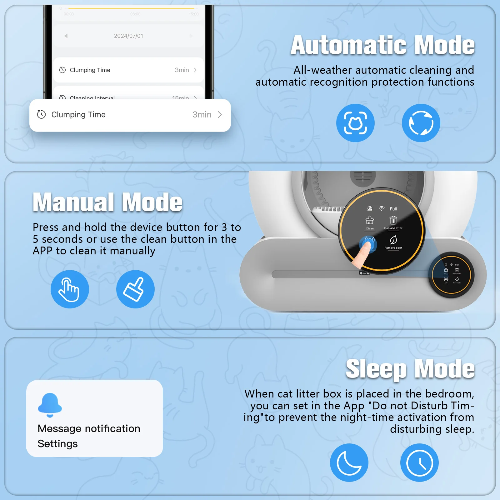 Smart Cat Litter Box Self Cleaning Odor-Removal