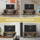 TV Stand for TVs up to 65-Inch with 2 Metal Mesh Doors and Ad