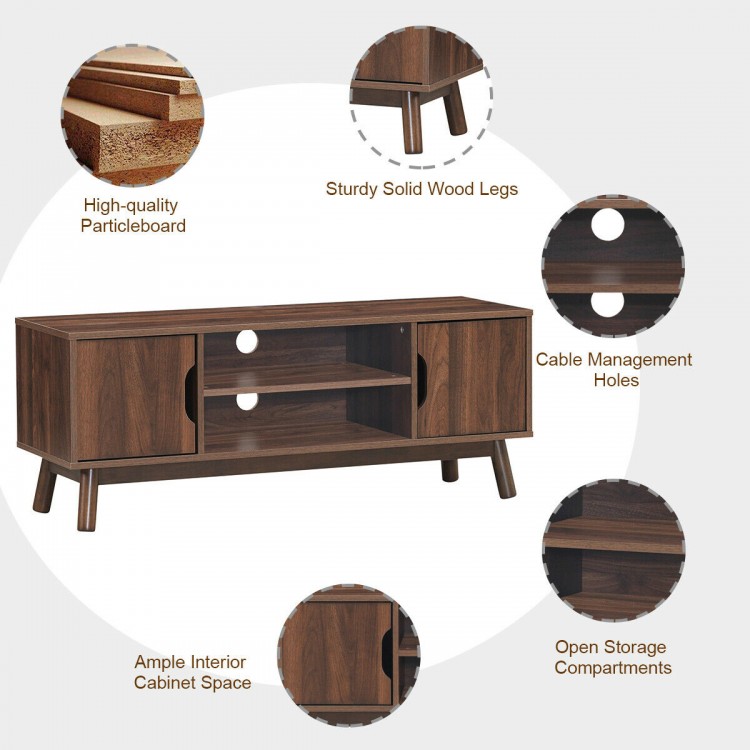 50 Inch Wood Media TV Stand with Storage Shelf