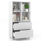 4-Tier Open Bookcase with 2 Drawers and 4 Storage Cubes