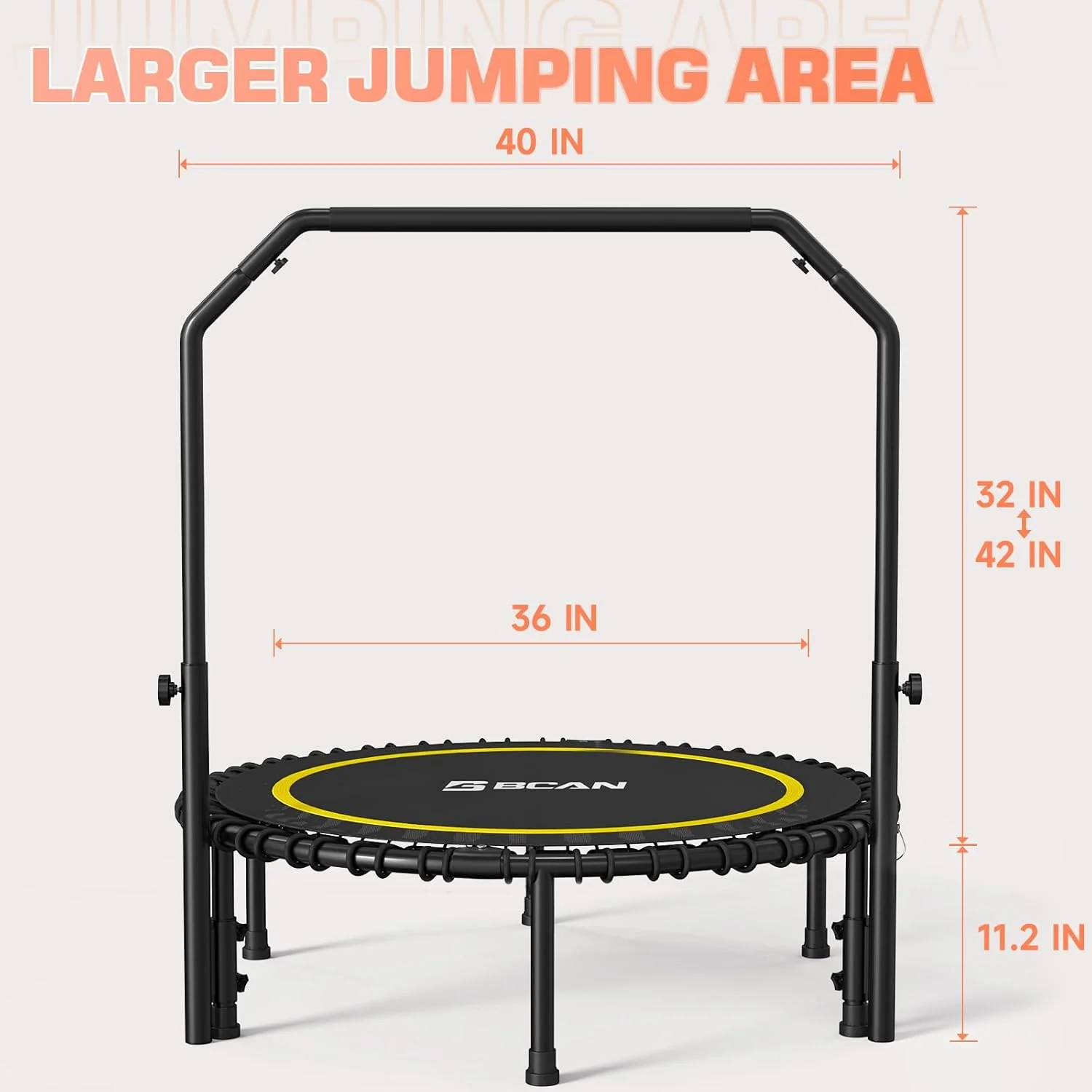 BCAN 450/550 LBS Foldable Mini Trampoline, 40