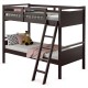 Twin Over Twin Bunk Bed with Ladder and Guard Rail
