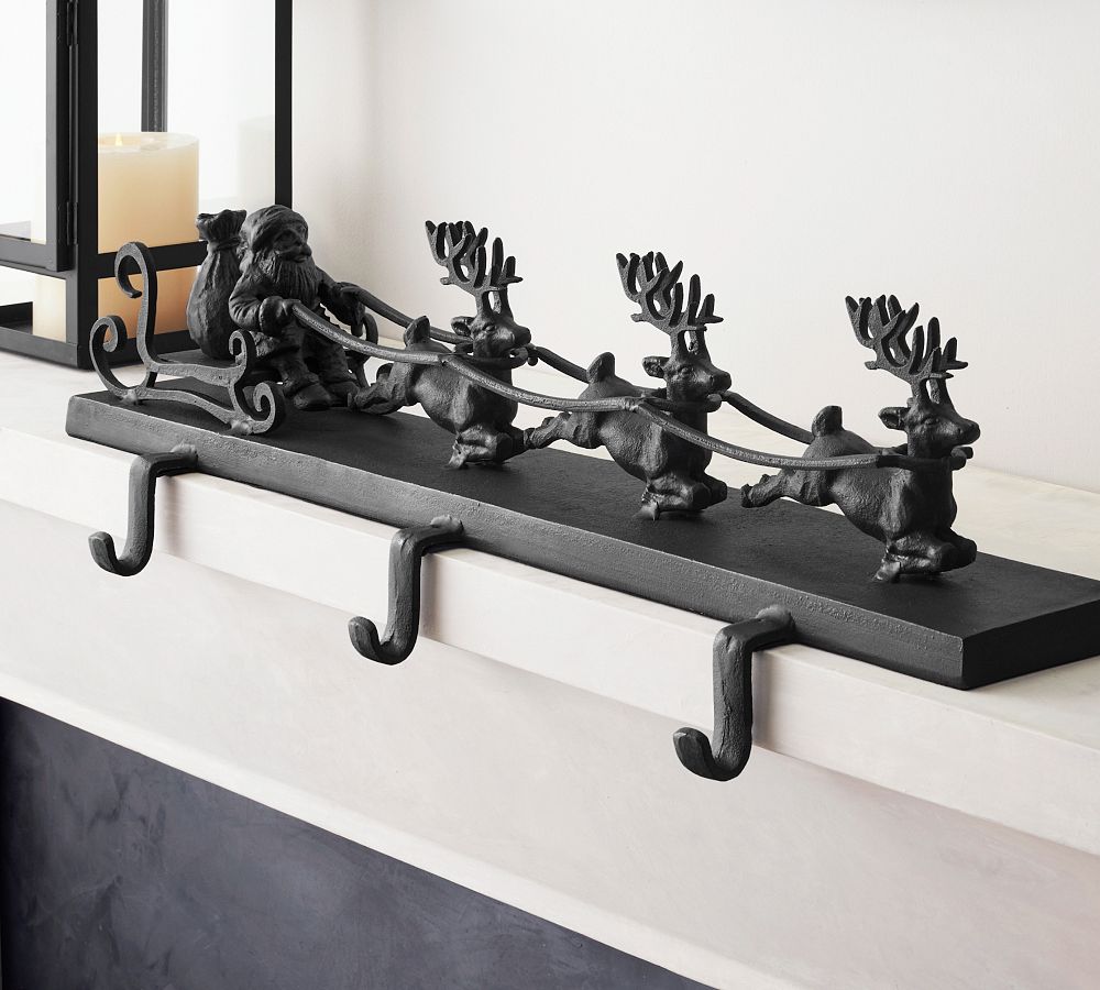 Antique Bronze Aluminum Multi Sleigh Stocking Holder – 26′′ Wide, 5 lbs Capacity