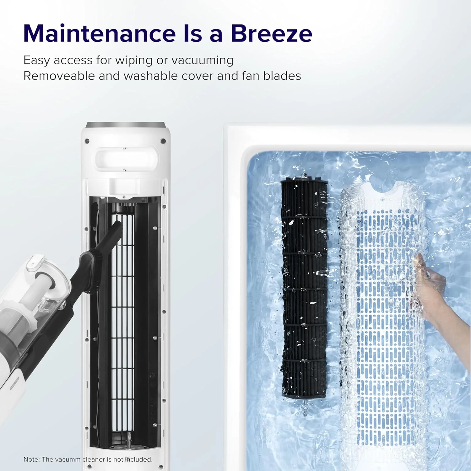 LEVOIT Tower Fan for Bedroom, Standing Fan with 28dB Quiet for Sleep, Remoter, 12H Timer, 25ft/s Velocity, 5 Speeds, 4 Modes, 90° Oscillation for Home, Office, Indoor, Bladeless 36 inch, White