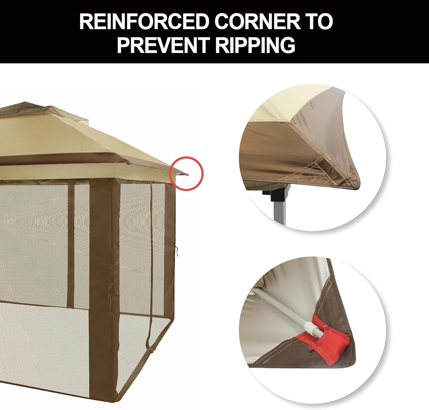 CROWN SHADES 13x13 Pop Up Gazebo, Canopy Tent, Gazebos on Clearance - Outdoor Gazebo for Backyard & Patio Furniture - Carpa Pop Up Tent with Wheeled STO-N-Go Cover Bag (White)