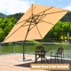 10 x13 Feet Rectangular Cantilever Umbrella with 360° Rotation Function