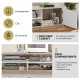 63 Inch TV Stand with Push-to-Open Door Cabinet for TVs up to 75 Inch