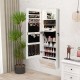 Wall Mounted Jewelry Armoire Organizer with Full-Length Frameless Mirror