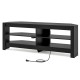 Corner TV Stand with Power Outlet and 4 Open Storage Shelves