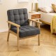Upholstered Armchair with Rubber Wood Armrests