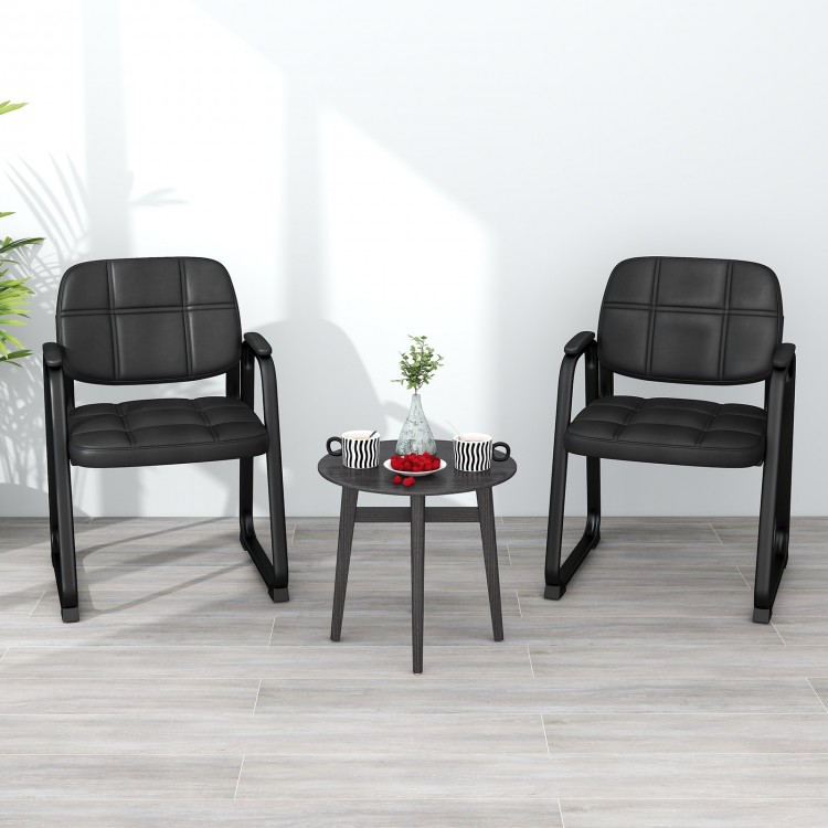 Set of 4 Upholstered Waiting Room Chair with Armrest and Ergonomic Backrest