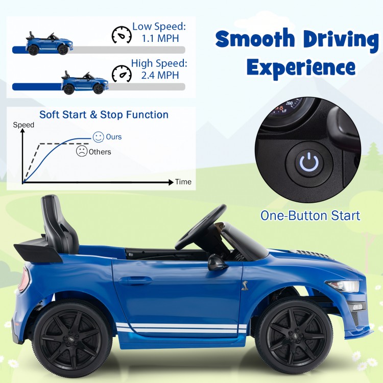 12V Licensed Ford Mustang Shelby GT500 Kids Ride on Car with Remote Control for Kids Aged 3-8