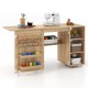 Multipurpose Folding Sewing Table Craft Station with Rattan Door