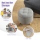 Upholstered Round Ottoman with Solid Rubber Feet